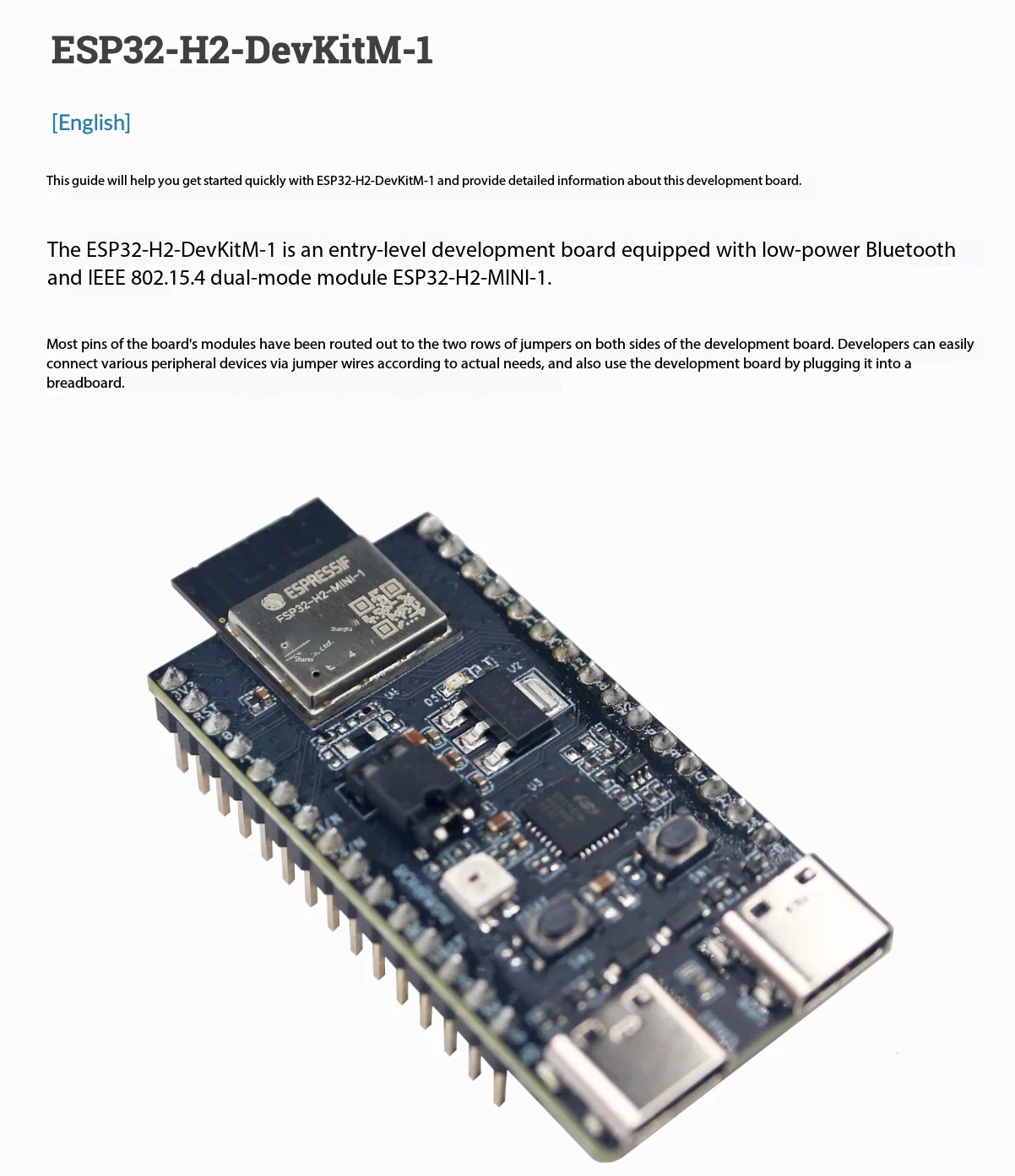 Carte Espressif ESP32-H2-DevKi - Esp32 H2 avis et prix